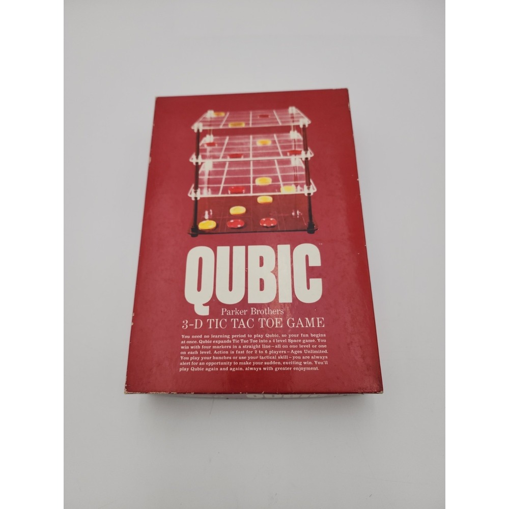 Parker Brothers Qubic 3-D Tic Tac Toe Game Vintage No. 400 Red Strategy EUC